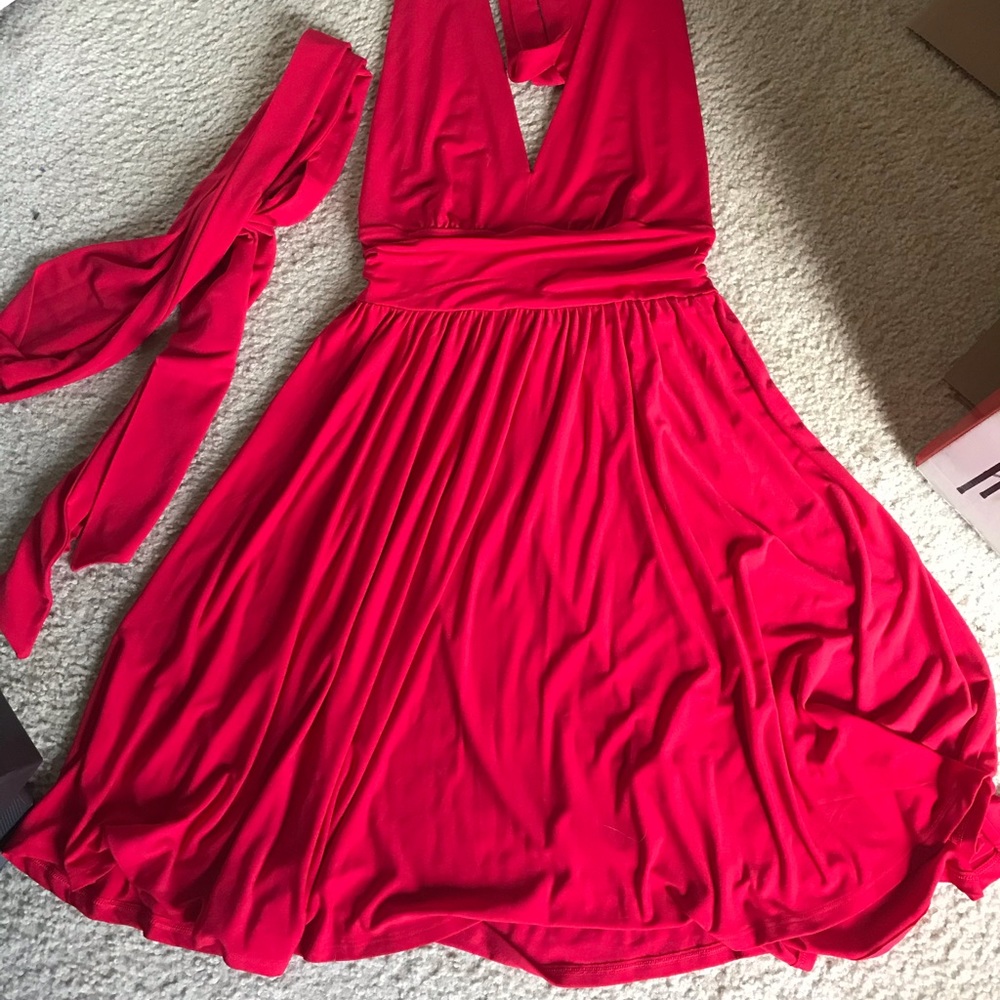 Red cocktail dress